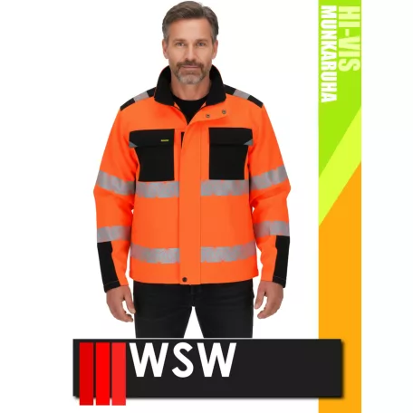 WSW ORANGE PRIZMAT technikai cippzáros softshell kabát - munkaruha
