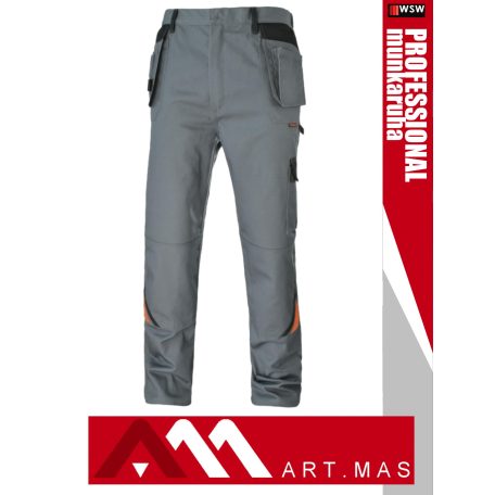 Artmas PROFESSIONAL GREY kevertszálas technikai lengőzsebes munkanadrág - munkaruha