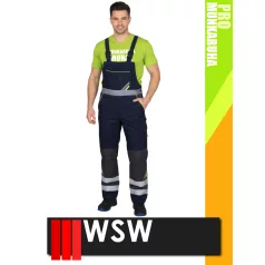   WSW PROMASTER NAVY technikai kevertszálas reflex kantáros bélelt munkanadrág - munkaruha