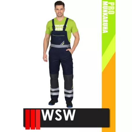 WSW PROMASTER NAVY technikai kevertszálas reflex kantáros bélelt munkanadrág - munkaruha