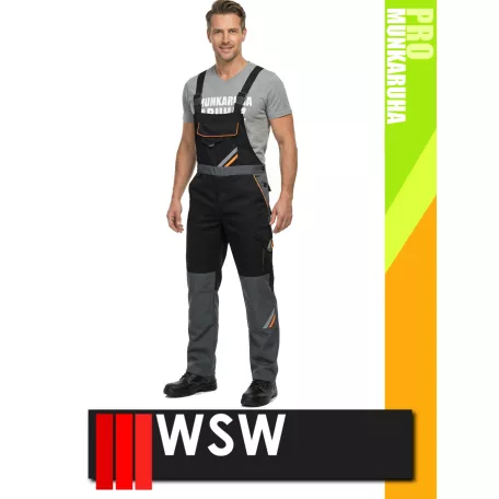WSW PROMASTER BLACK technikai kevertszálas kantáros munkanadrág - munkaruha