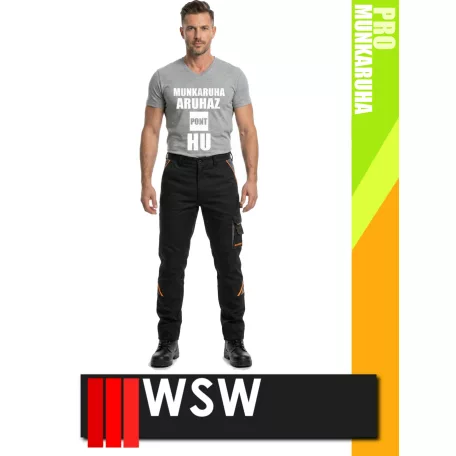 WSW PROMASTER BLACK technikai kevertszálas derekas munkanadrág - munkaruha