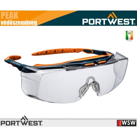 Portwest PEAK OTG CLEAR munkavédelmi védőszemüveg - egyéni védőeszköz