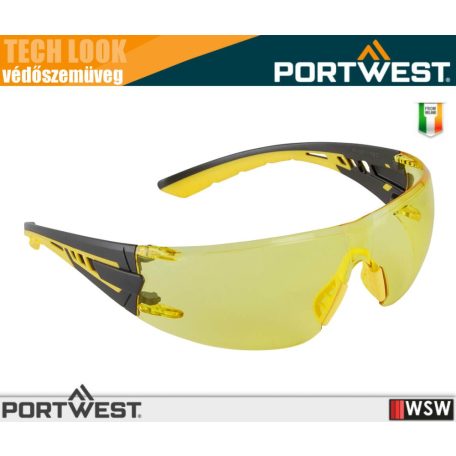 Portwest TECH LOOK LITE YELLOW munkavédelmi védőszemüveg - egyéni védőeszköz