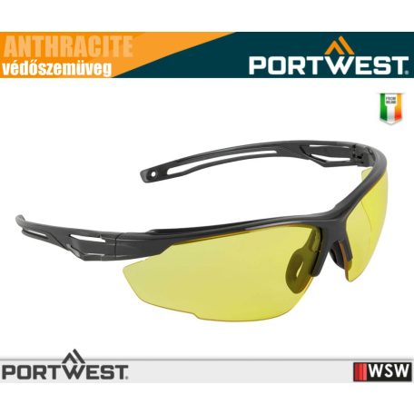 Portwest ANTHRACITE YELLOW munkavédelmi védőszemüveg - egyéni védőeszköz