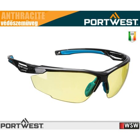 Portwest ANTHRACITE YELLOW munkavédelmi védőszemüveg - egyéni védőeszköz