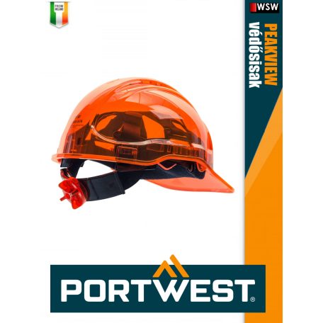 Portwest PEAKVIEW UV400 átlátszó önbeállító racsnis szellőző biztonsági védősisak - egyéni védőeszköz