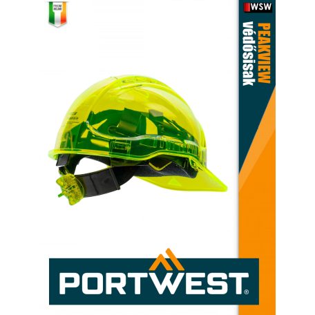 Portwest PEAKVIEW UV400 átlátszó önbeállító racsnis biztonsági védősisak - egyéni védőeszköz