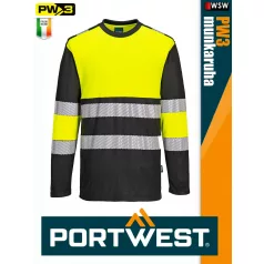   Portwest PW3 YELLOWBLACK prémium technikai jólláthatósági póló- munkaruha