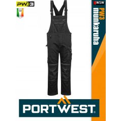 Portwest PW3 BLACK kantárosmunkanadrág - munkaruha