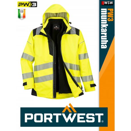 Portwest PW3 ORANGE 3in1 prémium technikai jólláthatósági télikabát - munkaruha