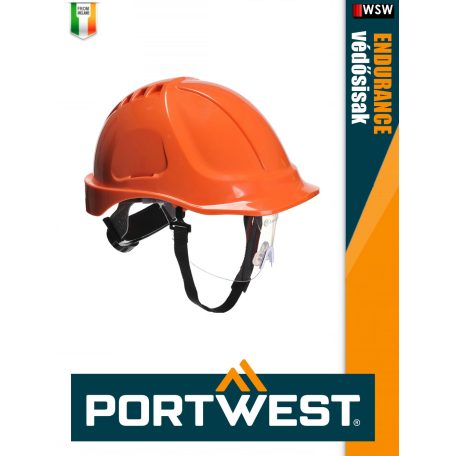 Portwest ENDURANCE önbeállító racsnis villanyszerelő védősisak szemvédővel - egyéni védőeszköz
