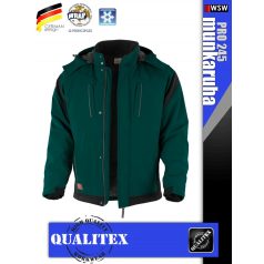  Qualitex PRO 245 GREENBLACK prémium téli bélelt softshell technikai kabát - munkaruha