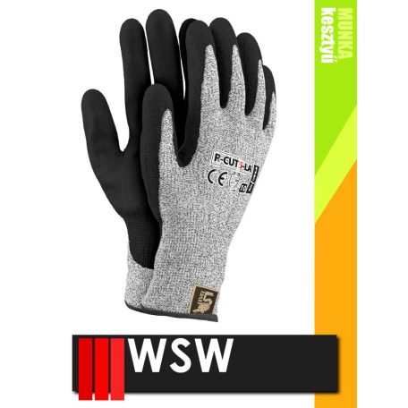 WSW CUT5 mártott latex vágásbiztos munkakesztyű - 12 pár/csomag