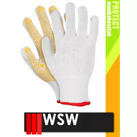 WSW DOZEN YELLOW csúszásbiztos mártott munkakesztyű - 12 pár/csomag
