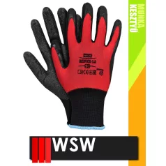   WSW REDVOX mártott latex mártott munkakesztyű - 12 pár/csomag