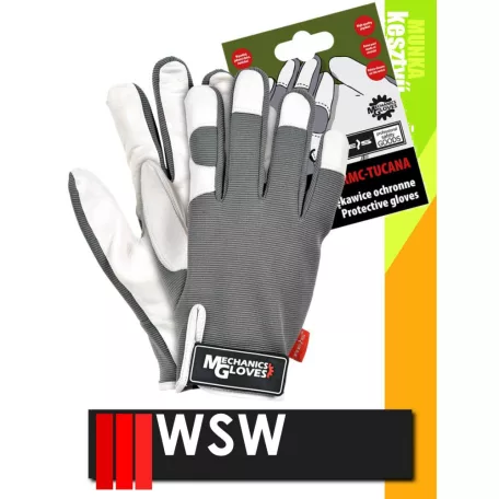 WSW TUCANA bőr kombinált munkakesztyű - 1 pár/csomag