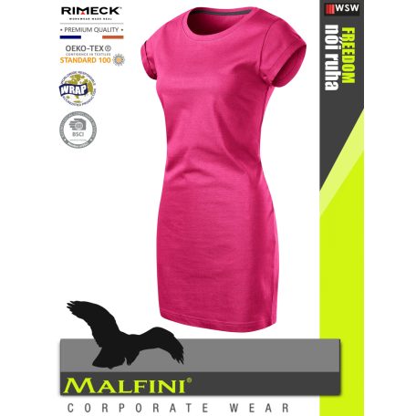 Malfini FREEDOM MAGENTA 100% pamut prémium női ruha 180 g/m2