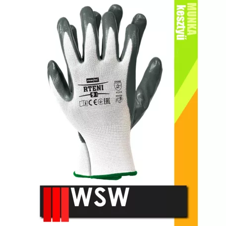 WSW TENI mártott nitril mártott prémium munkakesztyű - 12 pár/csomag