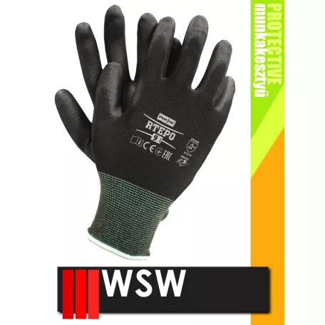 WSW TEPO BLACK mártott munkakesztyű - 12 pár/csomag