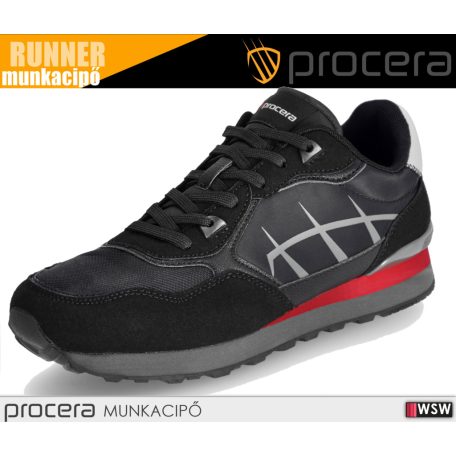 Procera RUNNER BLACK technikai védelem nélküli munkacipő - munkabakancs