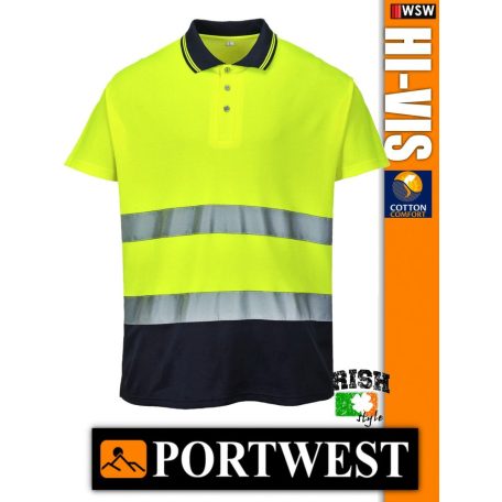 Portwest HI-VIS jól láthatósági lélegző galléros póló - munkaruha