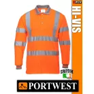Portwest HI-VIS jól láthatósági galléros hosszúujjú póló - munkaruha
