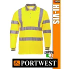 Portwest HI-VIS jól láthatósági galléros hosszúujjú póló - munkaruha