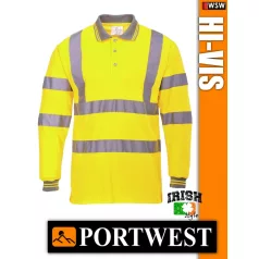   Portwest HI-VIS jól láthatósági galléros hosszúujjú póló - munkaruha