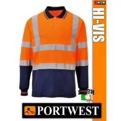   Portwest HI-VIS jól láthatósági galléros hosszúujjú póló - munkaruha