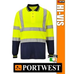   Portwest HI-VIS jól láthatósági galléros hosszúujjú póló - munkaruha