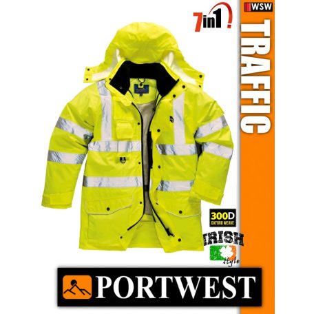 Portwest TRAFFIC jólláthatósági bélelt kabát - 7in1