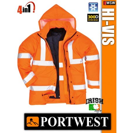 Portwest HI-VIS jólláthatósági téli kabát - 4in1
