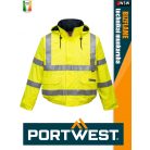 Portwest BIZFLAME YELLOW technikai antisztatikus és saválló bélelt vízálló kabát - munkaruha