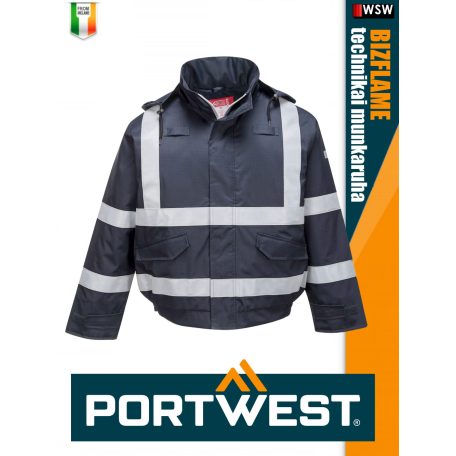 Portwest BIZFLAME NAVY technikai antisztatikus és saválló bélelt kabát - munkaruha