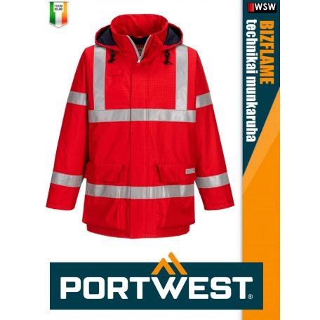 Portwest BIZFLAME RED technikai antisztatikus és saválló bélelt kabát - munkaruha