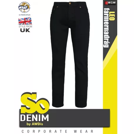 So Denim BLACK LEON férfi regular egyenes szabású farmer deréknadrág - ruházat