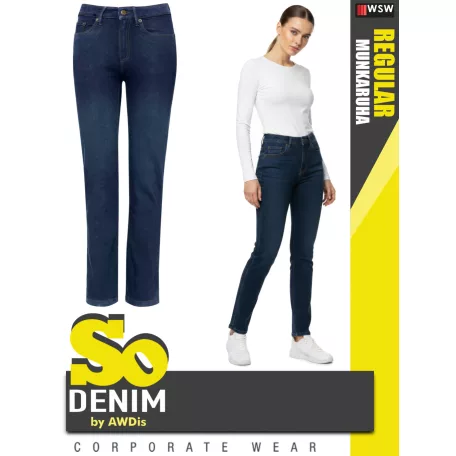 So Denim DARKBLUE KATY női streight farmer deréknadrág - ruházat