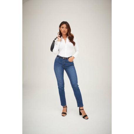 So Denim MIDBLUE KATY női streight farmer deréknadrág - ruházat