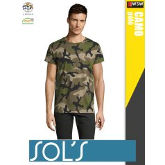 Sol's CAMO GREEN környakas pamut póló  - 150 g/m2