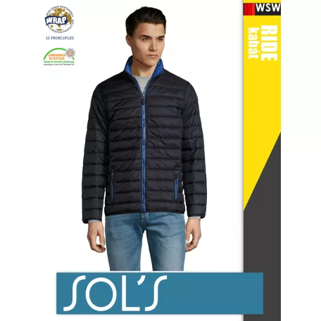 Sol's RIDE NAVY technikai bélelt könnyített férfi kabát - 180 g/m2