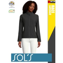   Sol's RACE BLACK technikai sofshell női kabát - 280 g/m2
