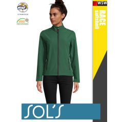  Sol's RACE BOTTLEGREEN technikai sofshell női kabát - 280 g/m2