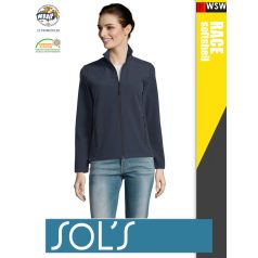   Sol's RACE NAVY technikai sofshell női kabát - 280 g/m2