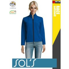   Sol's RACE ROYALBLUE technikai sofshell női kabát - 280 g/m2