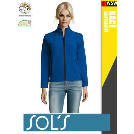 Sol's RACE ROYALBLUE technikai sofshell női kabát - 280 g/m2