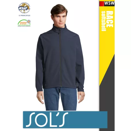 Sol's RACE FRENCHNAVY technikai sofshell férfi kabát - 280 g/m2