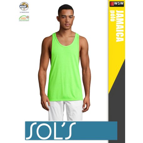 Sol's JAMAICA NEONGREEN környakas pamut trikó - 120 g/m2