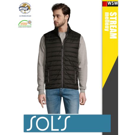 Sol's WAVE BLACK technikai bélelt könnyített férfi mellény - 180 g/m2