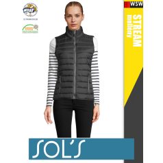   Sol's WAVE BLACK technikai bélelt könnyített női mellény - 180 g/m2